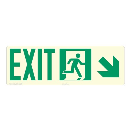 Exit Sign (F1076-)|Indoor Photoluminescent 15" X 5" |ANSI Signs|Sign for Warehouses, Manufacturing, Medical, Chemical Plant, Fuel Storage, Building